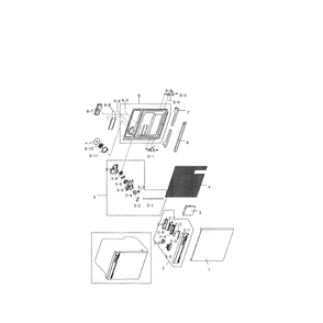 Door Assembly Diagram and Parts List for DMT300RFS XAC-00 Samsung Dishwasher