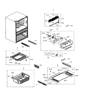 Freezer Diagram and Parts List for RF31FMEDBWW AA-04 Samsung Refrigerator