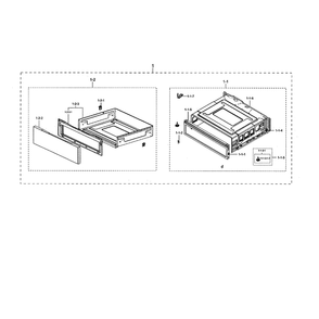 Drawer Diagram and Parts List for NE59N6630SS AA-00 Samsung Range