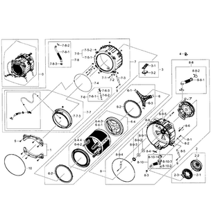 Drum Assy Diagram and Parts List for WF501ANW XAA-0001 Samsung Washer