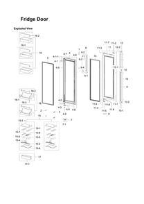 Refrigerator Door Diagram and Parts List for RH30H9500SR AA-02 Samsung Refrigerator