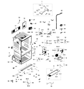Cabinet Diagram and Parts List for RF28HDEDBSR AA-0010 Samsung Refrigerator