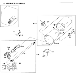 Duct And Burner Diagram and Parts List for DV219AGW XAA-01 Samsung Dryer