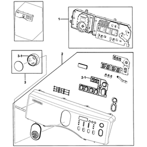 Control Panel Diagram and Parts List for DV218AGB XAA-0000 Samsung Dryer