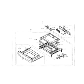 Drawer Assembly Diagram and Parts List for NX58H9950WS AA-00 Samsung Range