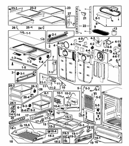 Refrigerator Diagram and Parts List for RF266AERS XAA-0001 Samsung Refrigerator