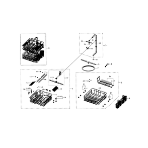 Wash Assembly Diagram and Parts List for DW80J3020UB AA-00 Samsung Dishwasher