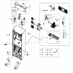 Cabinet 2 Diagram and Parts List for RF28N9780SR (AA)(0002) Samsung Refrigerator