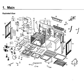 Main Assembly Diagram and Parts List for NX58J7750SS AA-01 Samsung Range