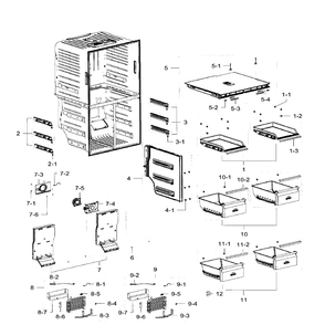Freezer Diagram and Parts List for RF32FMQDBSR AA-07 Samsung Refrigerator