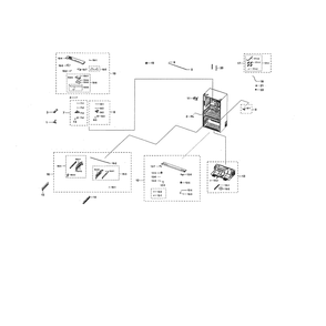 Cabinet 1 Diagram and Parts List for RF28NHEDBSR AA-00 Samsung Refrigerator