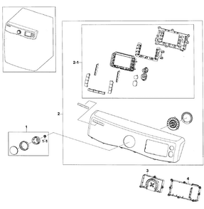 Control Panel Diagram and Parts List for DV520AEP XAA-0002 Samsung Dryer