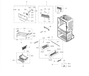Freezer Diagram and Parts List for RF28HMELBSR AA-08 Samsung Refrigerator