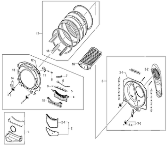 Drum Assy Diagram and Parts List for DV330AGB XAA Samsung Dryer