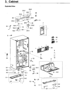 Cabinet Diagram and Parts List for RF28K9580SG AA-0001 Samsung Refrigerator