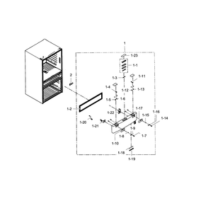 Flexzone Door Diagram and Parts List for RF24FSEDBSR AA-05 Samsung Refrigerator