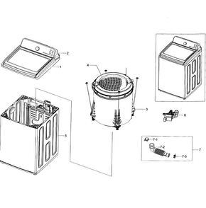 Main Section Diagram and Parts List for WA456DRHDWR AA-0004 Samsung Washer