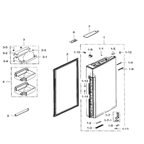 Fridge Door Right Diagram and Parts List for RF34H9960S4 AA-03 Samsung Refrigerator