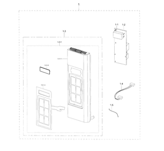 Control Panel Diagram and Parts List for ME18H704SFS AA-0001 Samsung Microwave