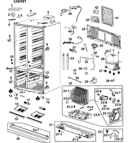 Part Location Diagram of DA63-02688D Samsung COVER LEG-FRONT;NEXT,PP,