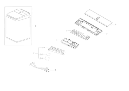 Control Panel Diagram and Parts List for WA50K8600AW A2-0000 Samsung Washer