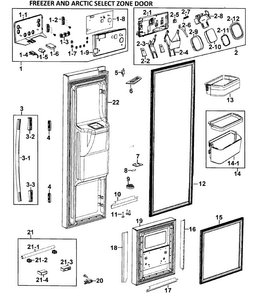 Left Doors Diagram and Parts List for RM257ACRS XAA-0000 Samsung Refrigerator