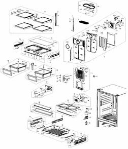 Friger Assy Diagram and Parts List for RF266AEBP XAA-0000 Samsung Refrigerator
