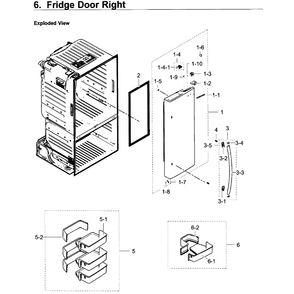 Fridge Door R Diagram and Parts List for RF23HCEDBSR AA-0011 Samsung Refrigerator