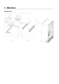 Mid Door Parts Diagram and Parts List for RF22NPEDBSR AA-04 Samsung Refrigerator