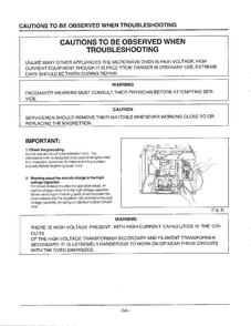 Cautions Observed/troubleshooting Diagram and Parts List for MW2030U XAA Samsung Microwave