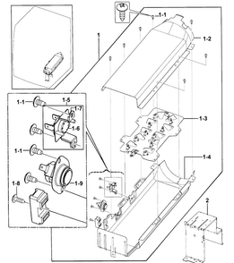 Heater Diagram and Parts List for DV218AEB XAA-0000 Samsung Dryer