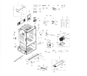 Cabinet Diagram and Parts List for RF263TEAEBC AA-0003 Samsung Refrigerator