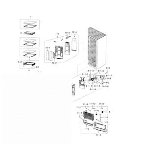 Refrigerator Diagram and Parts List for RSG309AARS XAA-01 Samsung Refrigerator
