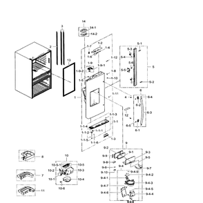 Fridge Door Lt Diagram and Parts List for RF24FSEDBSR AA-09 Samsung Refrigerator