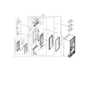 Right Fridge Door Diagram and Parts List for RF28NHEDBSR AA-00 Samsung Refrigerator