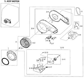 Motor Assy Diagram and Parts List for DV448AEP XAA-0002 Samsung Dryer