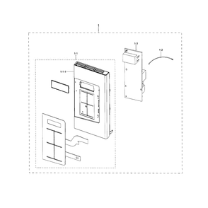 Control Panel Diagram and Parts List for ME16H702SES AA-01 Samsung Microwave