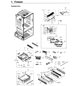 Freezer Diagram and Parts List for RF26J7500BC AA-0002 Samsung Refrigerator