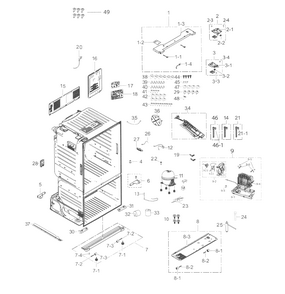 Part Location Diagram of DA97-12577E Samsung Cabinet