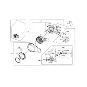 Motor Duct Diagram and Parts List for DV5471AEW XAA-03 Samsung Dryer