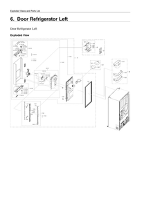 Left Refrigerator Door Parts Diagram and Parts List for RF24R7201SR AA-01 Samsung Refrigerator