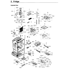 Fridge Diagram and Parts List for RF23HCEDBSR AA-0011 Samsung Refrigerator