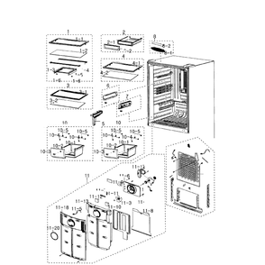 Refrigerator Diagram and Parts List for RB195ACPN XAA-01 Samsung Refrigerator