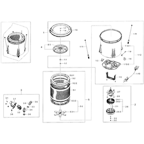 Drum Assy Diagram and Parts List for WA400PJHDWR AA-0001 Samsung Washer