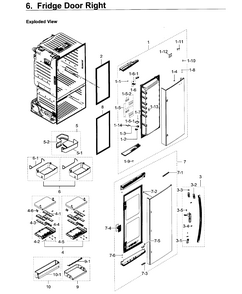 Fridge Door R Diagram and Parts List for RF28HDEDPWW AA-0007 Samsung Refrigerator