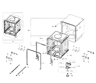 Part Location Diagram of DD61-00329B Samsung Rail Bracket Assembly