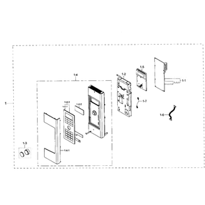 Control Panel Diagram and Parts List for MC17F808KDT AA-01 Samsung Microwave Oven Combo