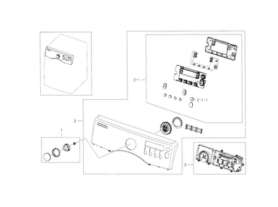 Control Panel Diagram and Parts List for DV331AEW XAA-0001 Samsung Dryer
