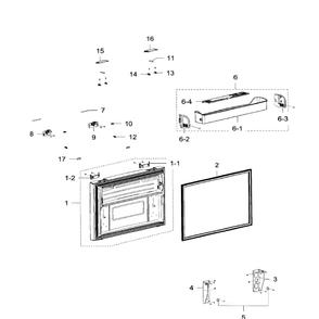 Freezer Door Diagram and Parts List for RFG299AARS XAA-0000 Samsung Refrigerator