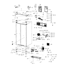 Cabinet Assembly Diagram and Parts List for RH29H8000SR AA-00 Samsung Refrigerator